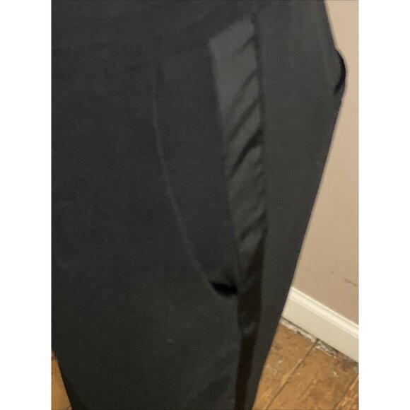 Zara Jogger Tuxedo Stripe Black Elastic Waist Semi Sheer Drawstring Wms Sz M - Picture 4 of 11